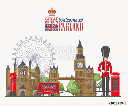 500x413 England Travel Vector Illustration Vacation In United Kingdom