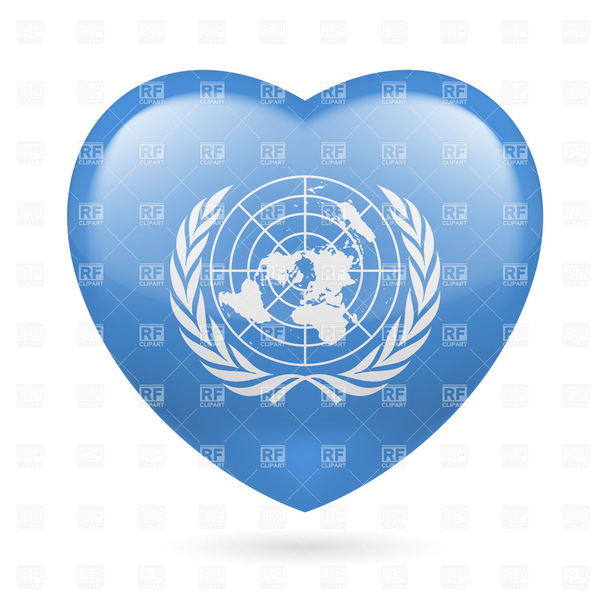 1200x1200 Heart With United Nations Flag Design
