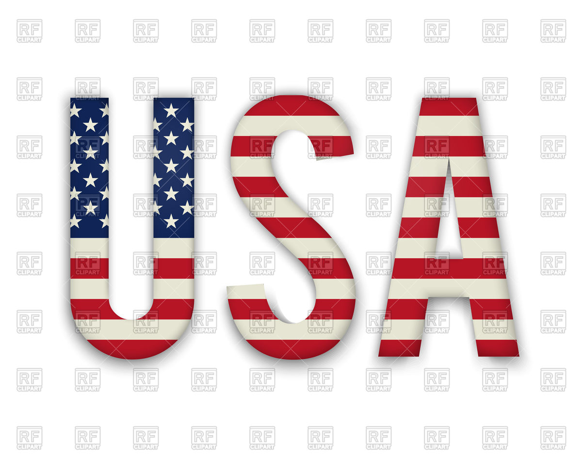 1200x939 Word Usa With American United States Flag Vector Image Of Objects