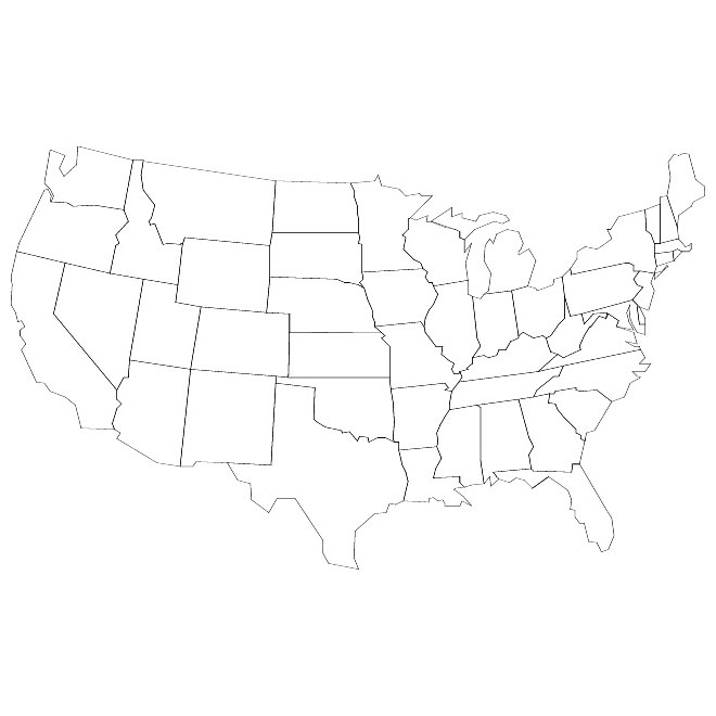 660x660 Usa Outline Vector Map