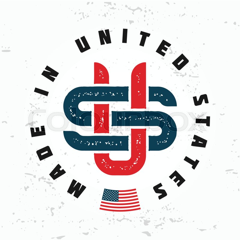 800x800 Made In Usa Monogram Vector Vintage Stock Vector Colourbox