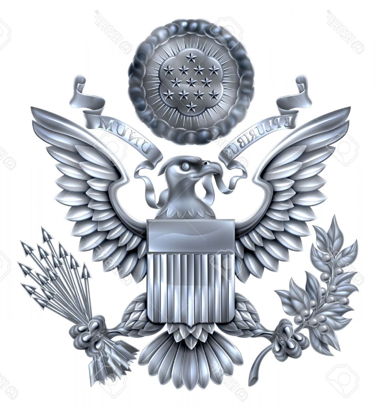 1429x1560 Photostock Vector Silver Great Seal Of The United States American