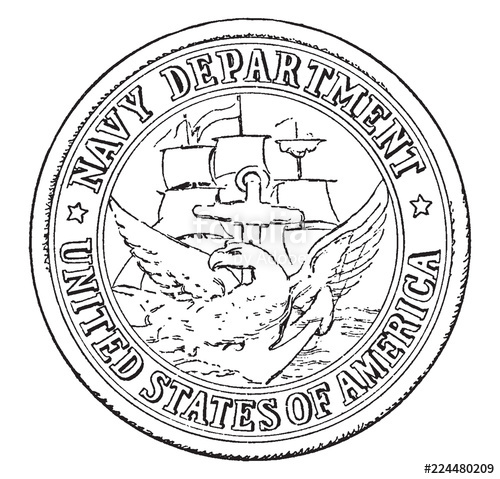 500x479 The Seal Of The Navy Department Of The United States, Vintage