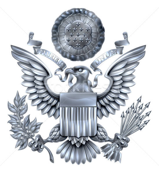 550x600 Great Seal Of The United States Silver Vector Illustration