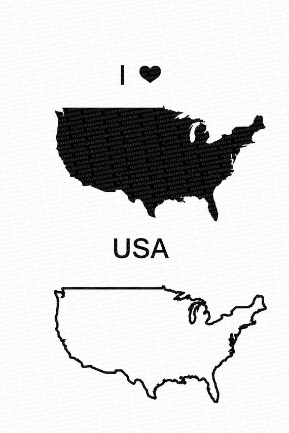 570x855 Usa Vector State Clipart United States Clip Art Usa Map Etsy