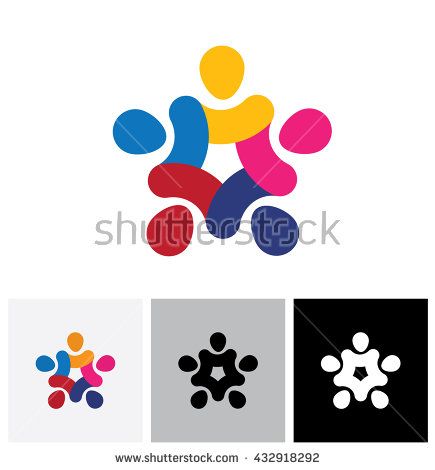 435x470 Vector Icon Of People Together