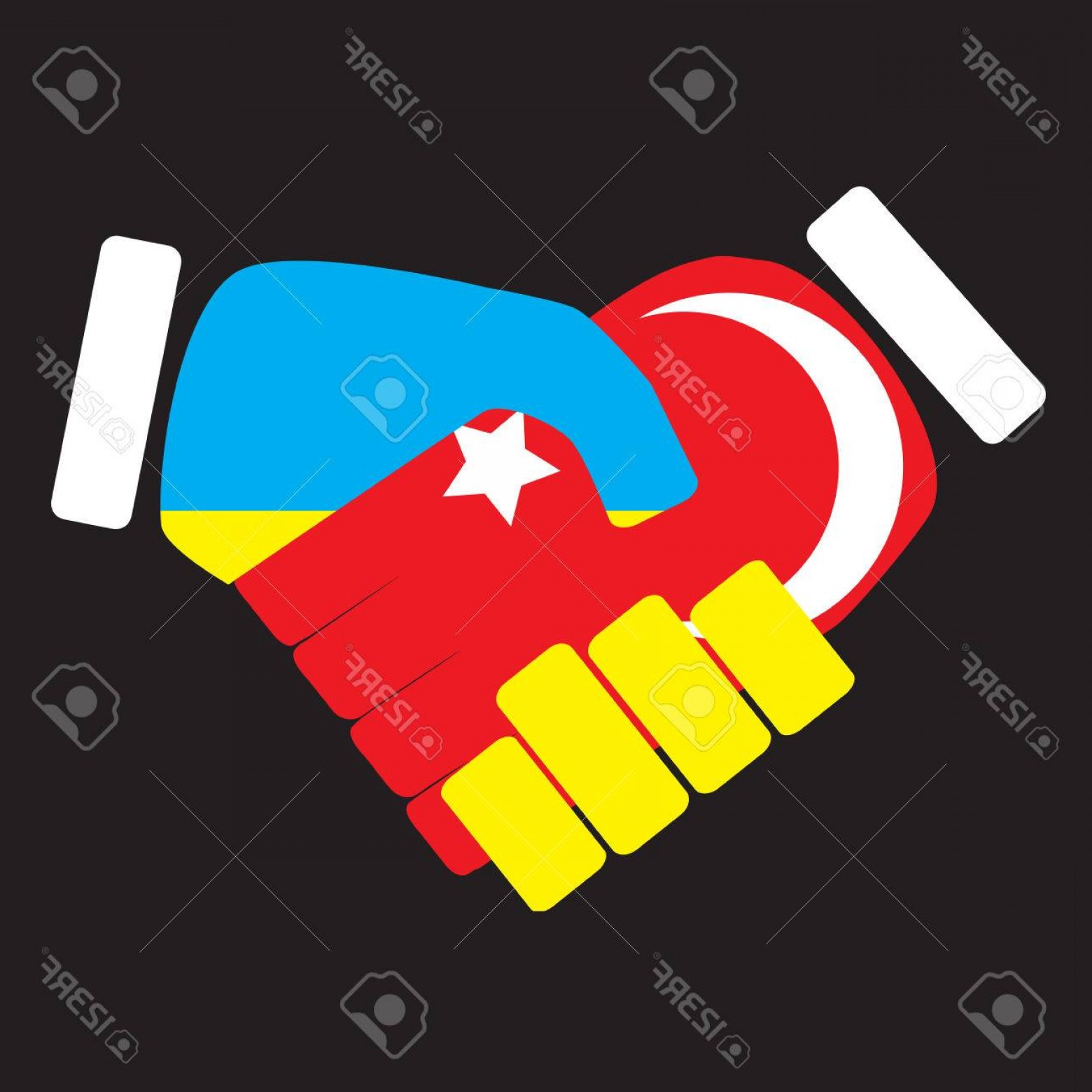 1560x1560 Photostock Vector Symbol Sign Handshake Turkey And Ukraine Flag