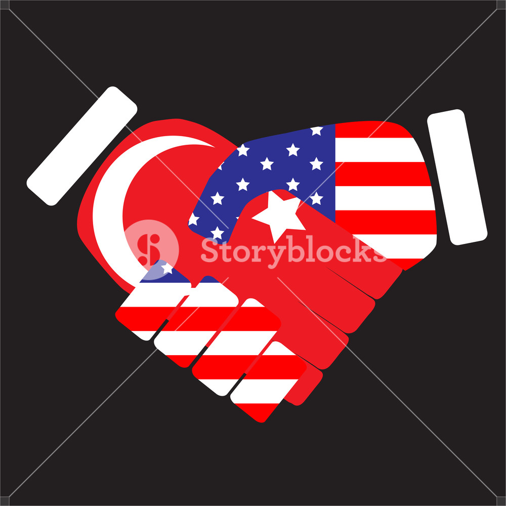 1000x1000 Symbol Sign Handshake Usa And Turkey Cooperation Friendship