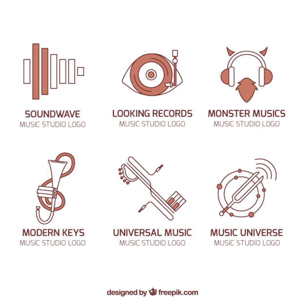 626x626 Logos Collection Of Music In Modern Style Vector Free Download