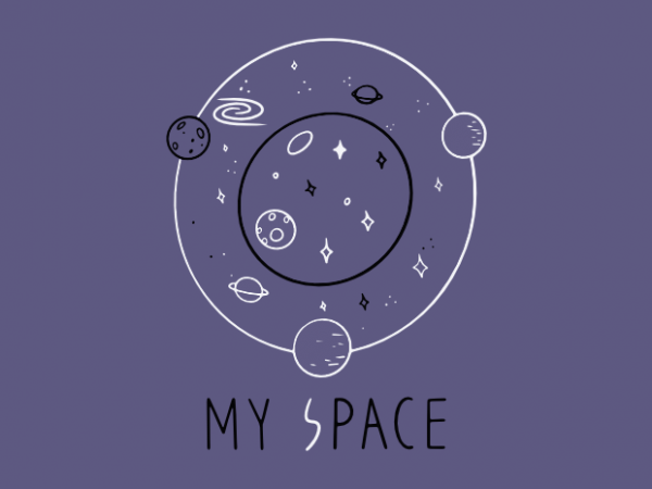 600x450 My Space Universe Vector With Planets T Shirt Graphic Design