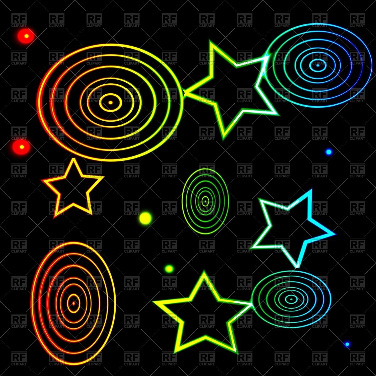 1200x1200 Stars And Circles On Black Background