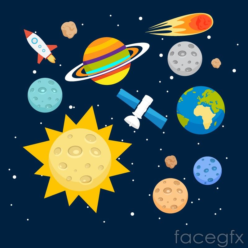 800x800 Cartoon Universe Vector Illustration Free Vectors Space Party