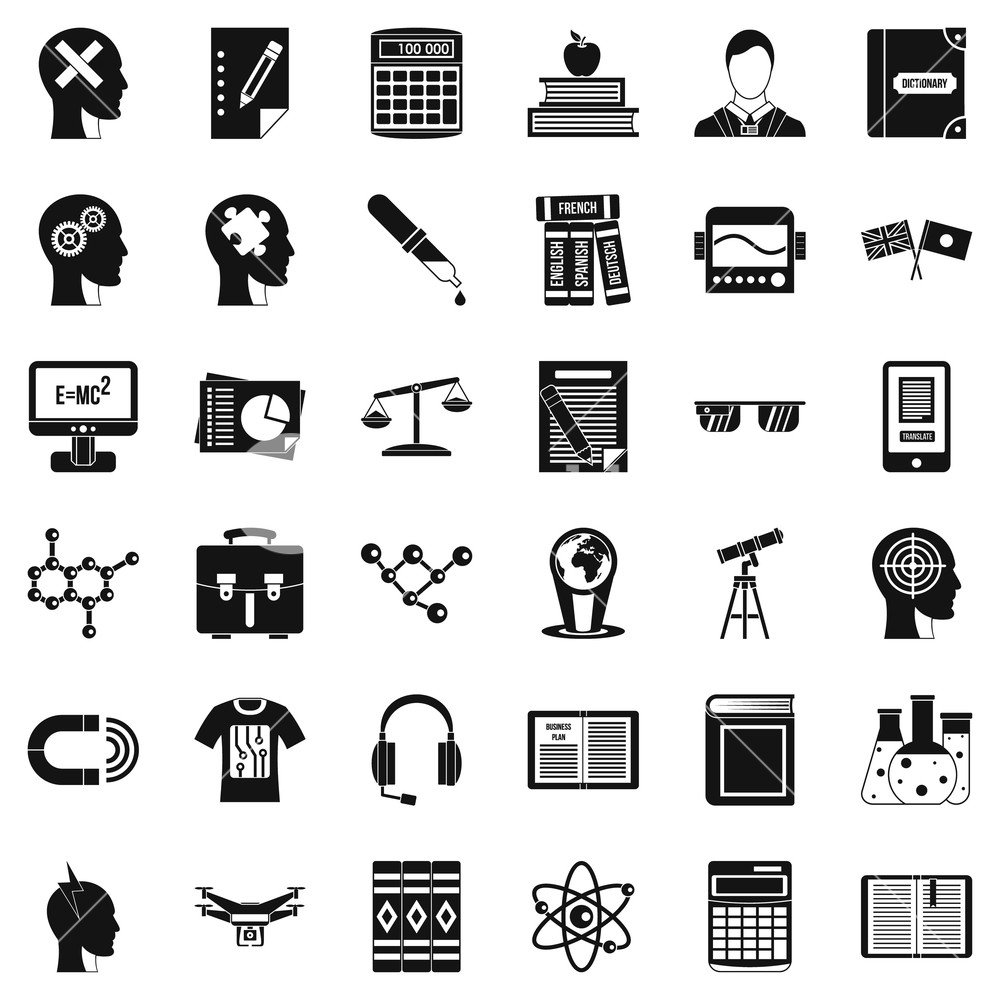 1000x1000 University Icons Set Simple Style Of University Vector Icons