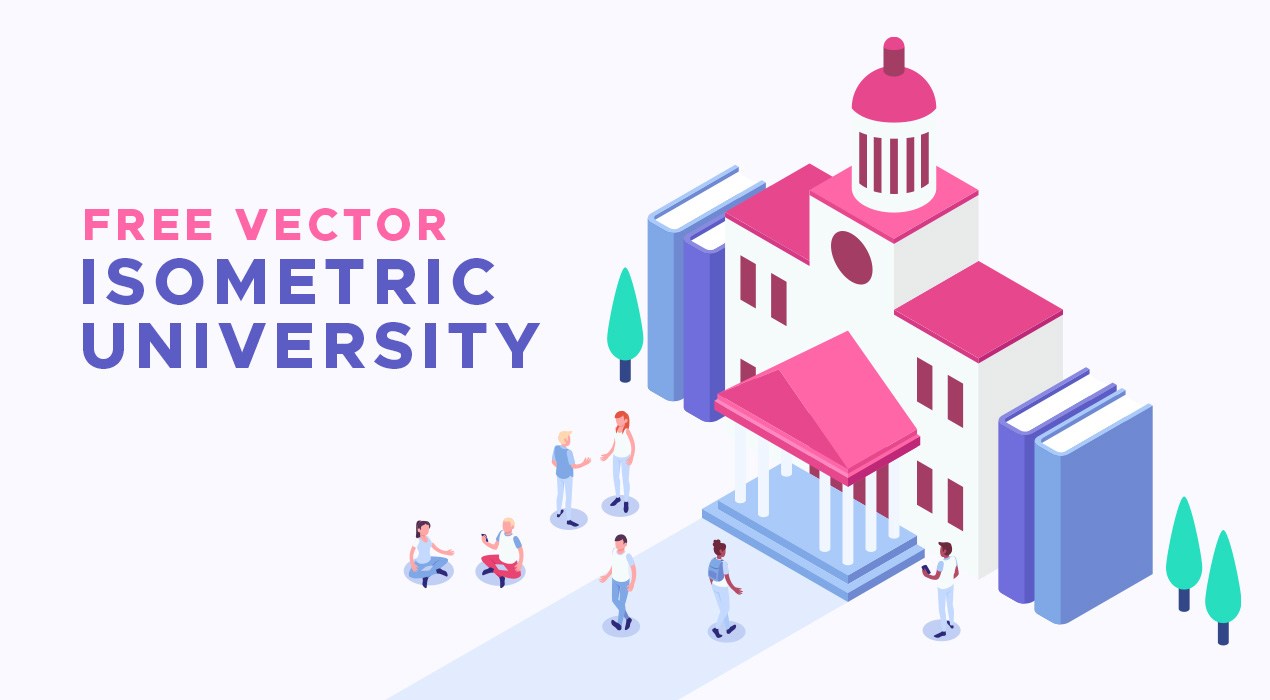 1270x700 Vector Isometric University
