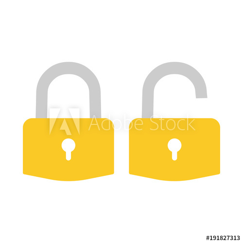 500x500 Lock Icon Padlock Sign Lock And Unlock Vector Illustration