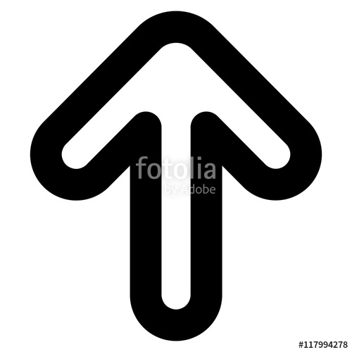 500x500 Up Arrow Vector Icon Style Is Linear Flat Icon Symbol, Black