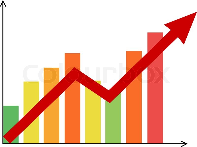 800x595 Graphic Vector Diagram With Red Arrow Stock Vector Colourbox