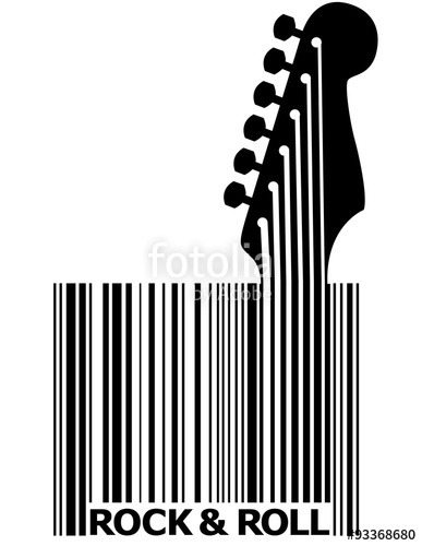 387x500 A Upc Bar Code That's Also A Guitar With Space For Text Stock