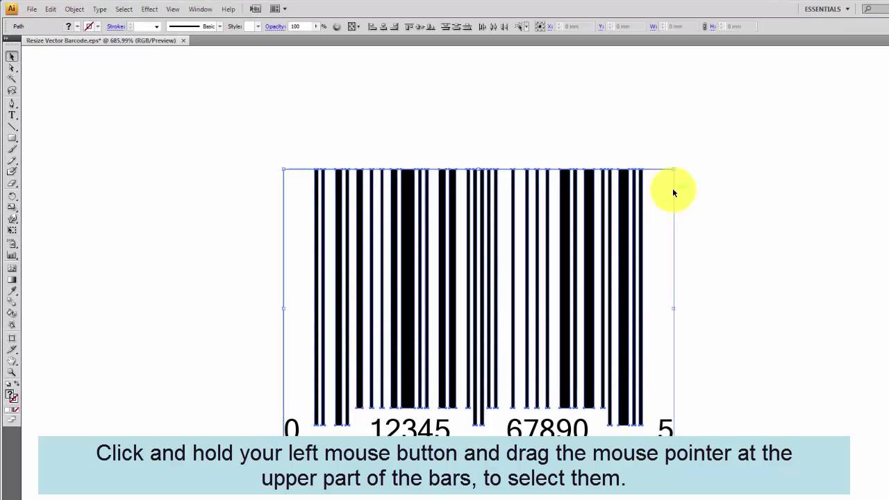 1280x720 Adjust Vector Barcode Height
