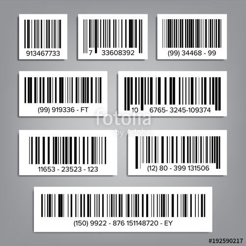 500x500 Bar Code Set Vector Upc Bar Codes Universal Product Code Market