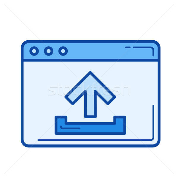 600x600 Upload Line Icon Vector Illustration Andrei Krauchuk
