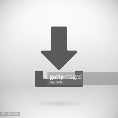 414x414 Flat Download Upload Icon Vector Load Symbol Button Background