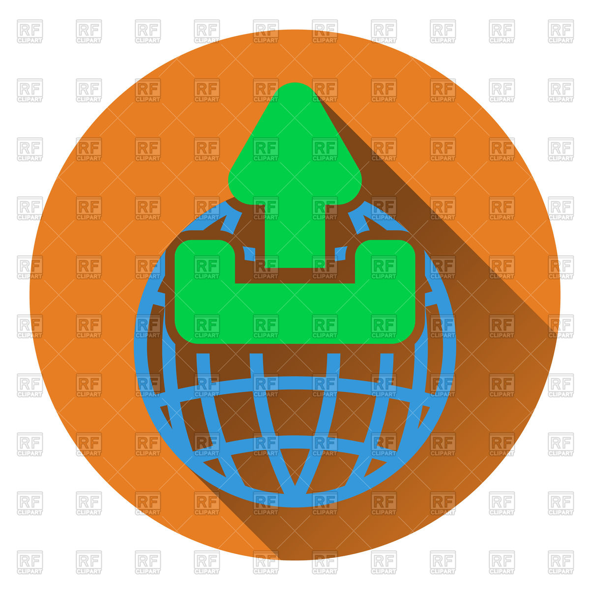 1200x1200 Globe With Upload Symbol Icon Vector Image Of Signs, Symbols, Maps