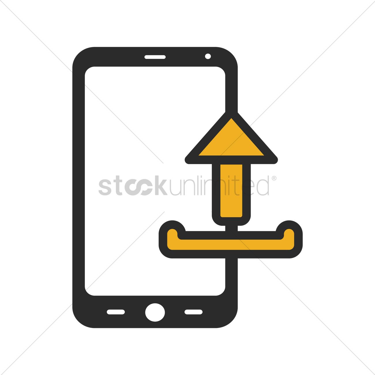 1300x1300 Phone Upload Icon Vector Image
