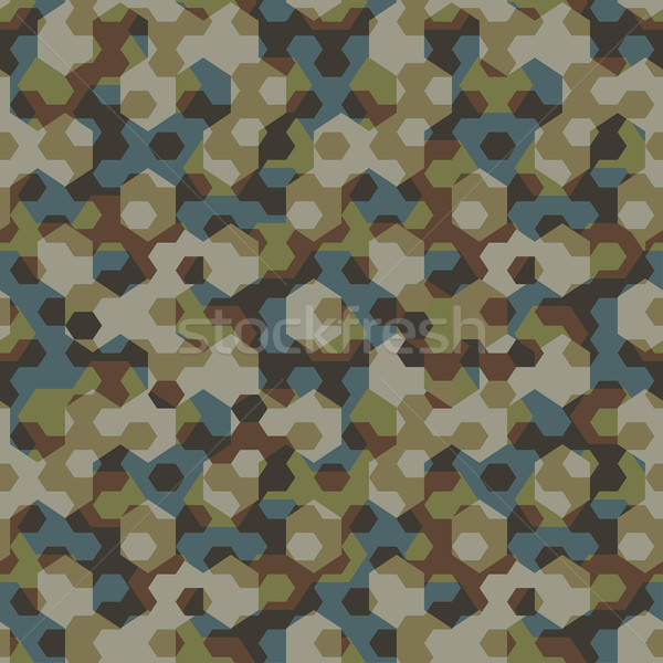 600x600 Urban Camouflage Geometric Hexagon Seamless Pattern Vector