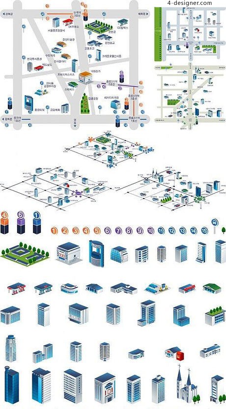 460x830 Designer Urban Planning Map Vector Material
