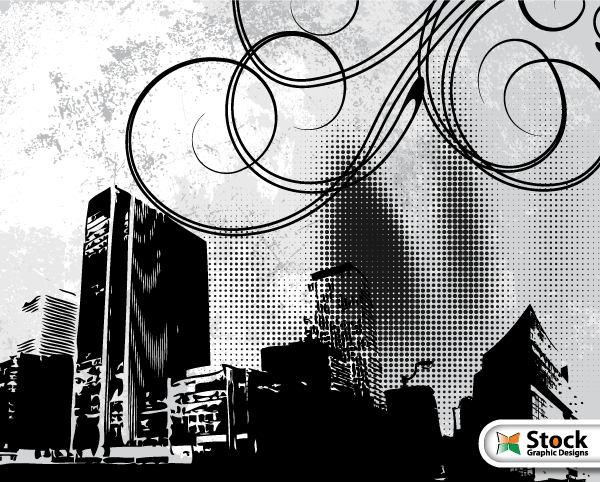 600x482 Free Urban Landscape Vector Vector Photoshop Brushes Stock