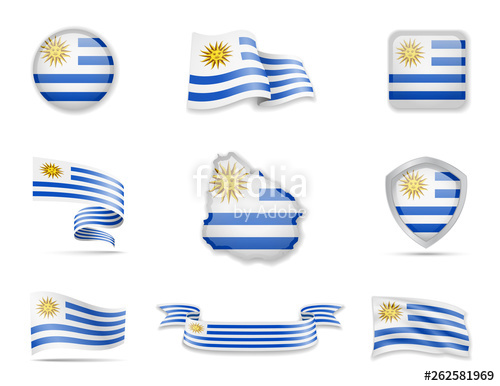 500x386 Uruguay Flags Collection Vector Illustration Set Flags