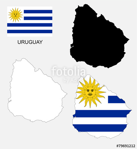 460x500 Uruguay Map And Flag Vector, Uruguay Map, Uruguay Flag Stock