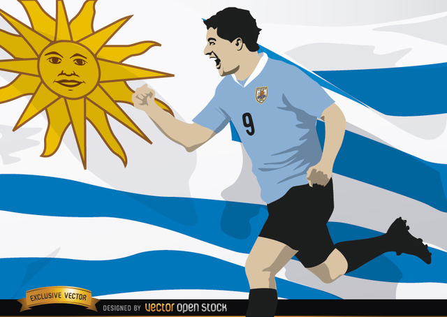 640x454 Free Vectors Luis Suarez With Uruguay Flag Vector Open Stock