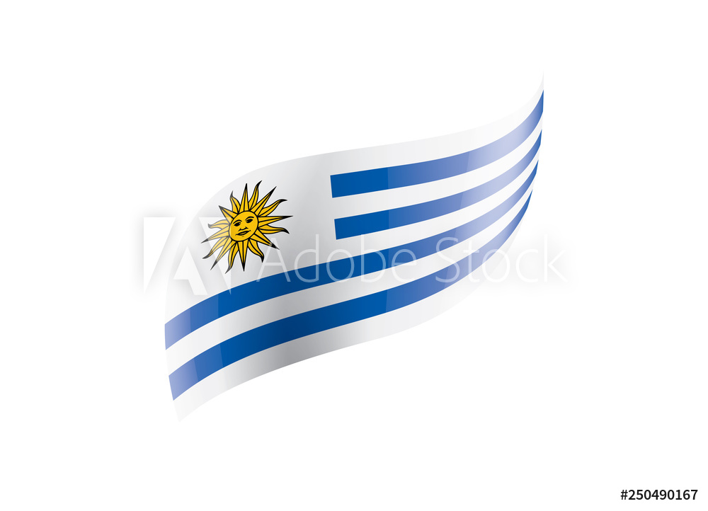 1000x722 Photo Art Print Uruguay Flag, Vector Illustration On A White