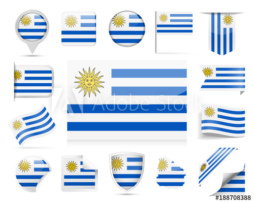 500x400 Uruguay Flag Vector Set