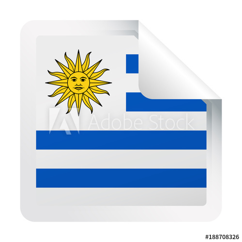 500x500 Uruguay Flag Vector Square Corner Paper Icon