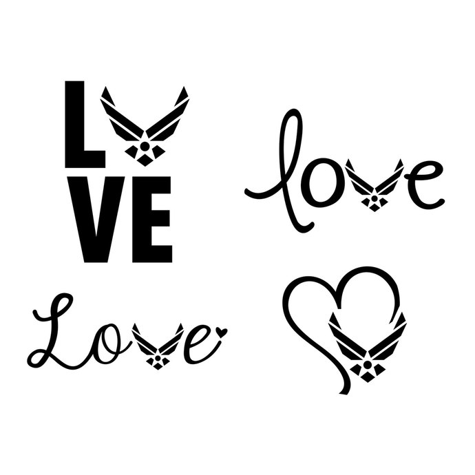 690x690 Us Air Force Love Heart Set Pack Graphics