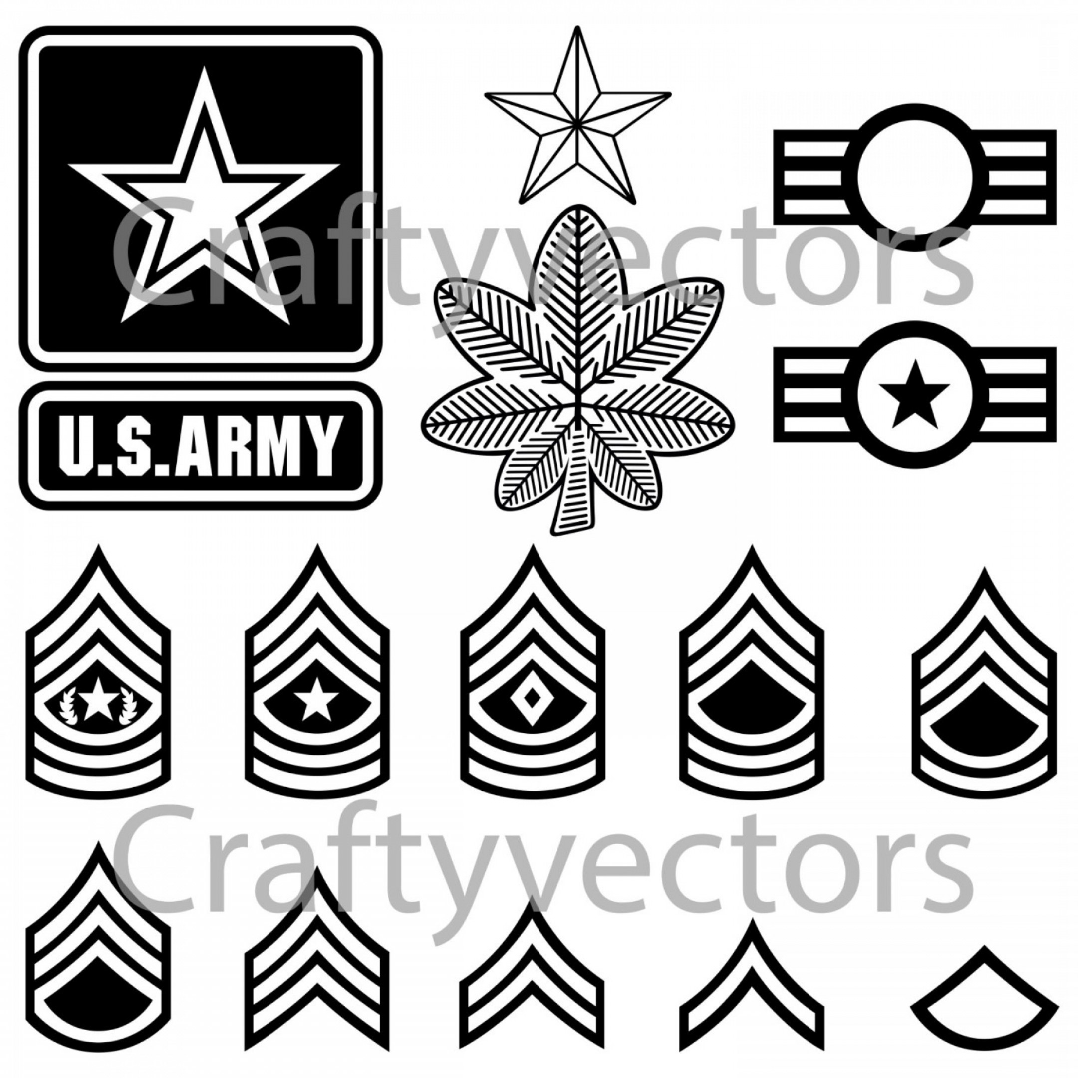 2160x2160 Us Army Badges And Stripes Vector Studiogrfx