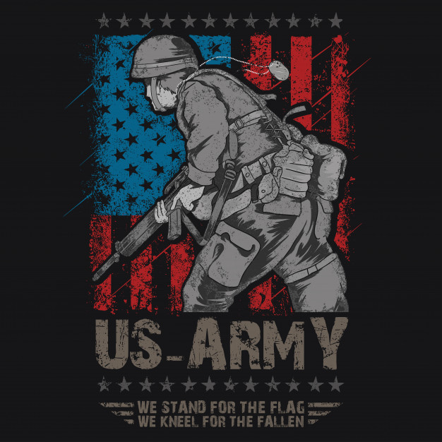 626x626 Army Usa With Flag Us Army Vector Vector Premium Download