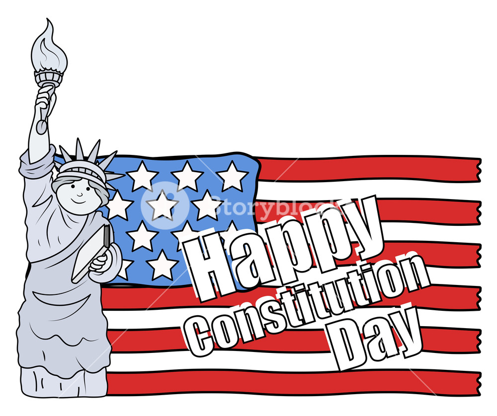 1000x838 Statue Of Liberty And Us Flag Constitution Day Vector Illustration