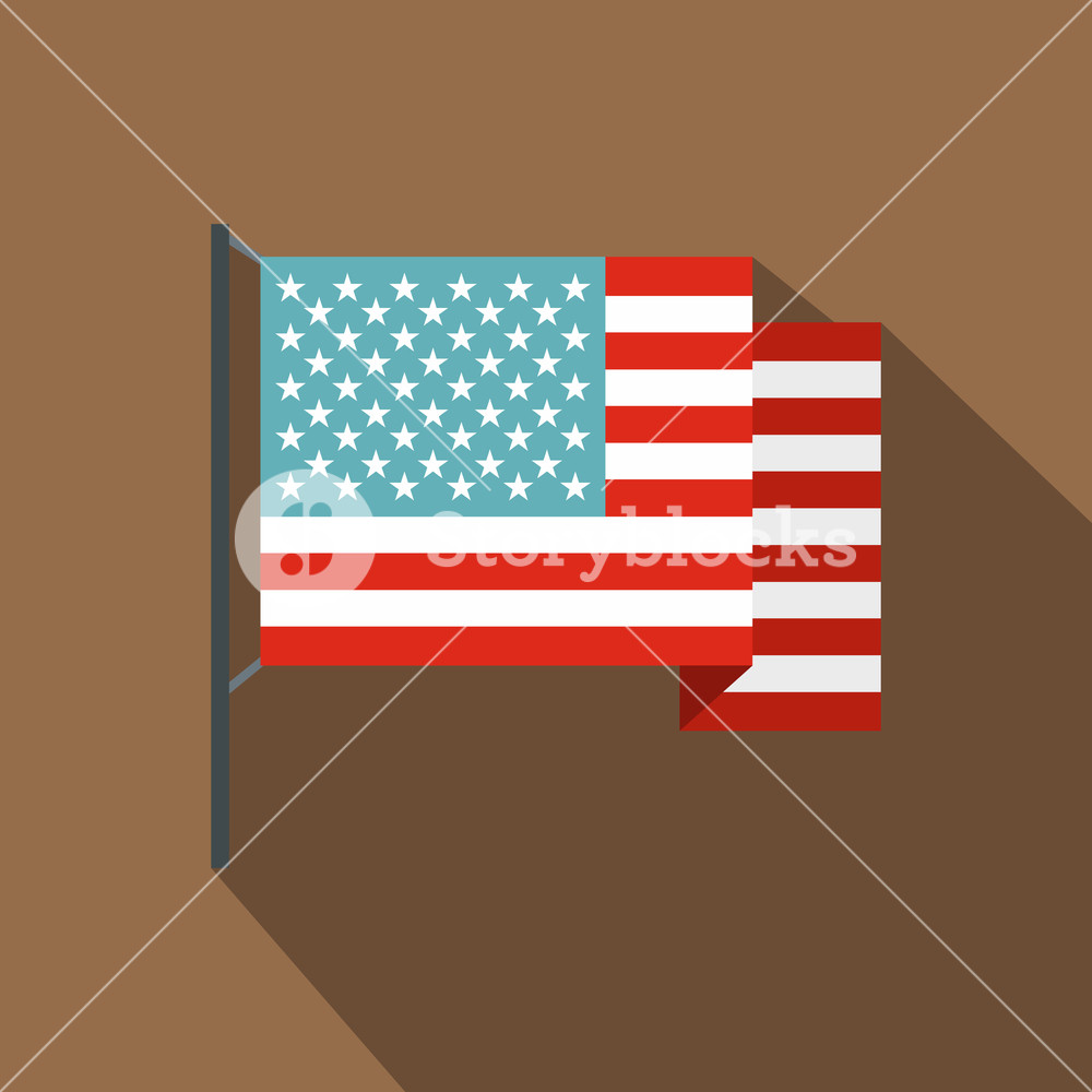 1000x1000 American Flag Icon Flat Illustration Of American Flag Vector Icon