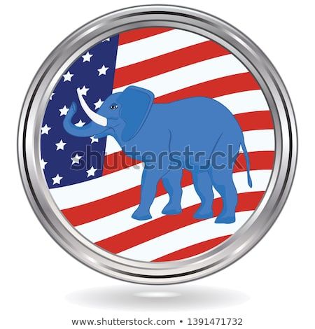 450x470 Elephant Political Symbol Of Republicans On Usa Flag Background