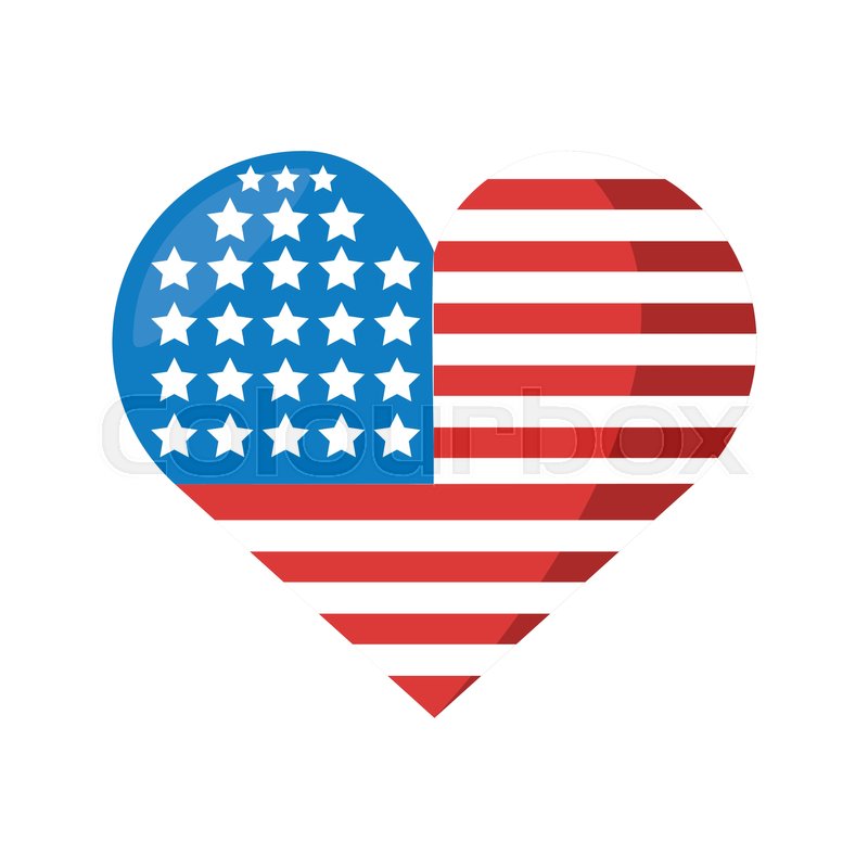 800x800 Heart With Usa Flag Icon Vector Stock Vector Colourbox