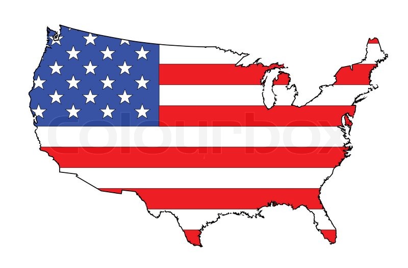 800x527 Silhouette Map Of Usa