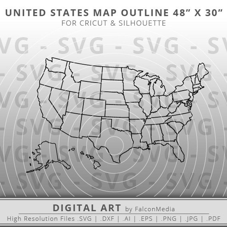 794x794 United States Of America Map X Etsy