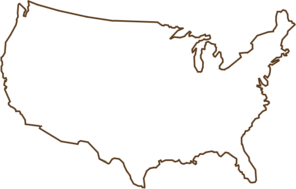 296x189 Clipart Of United States Map Outline