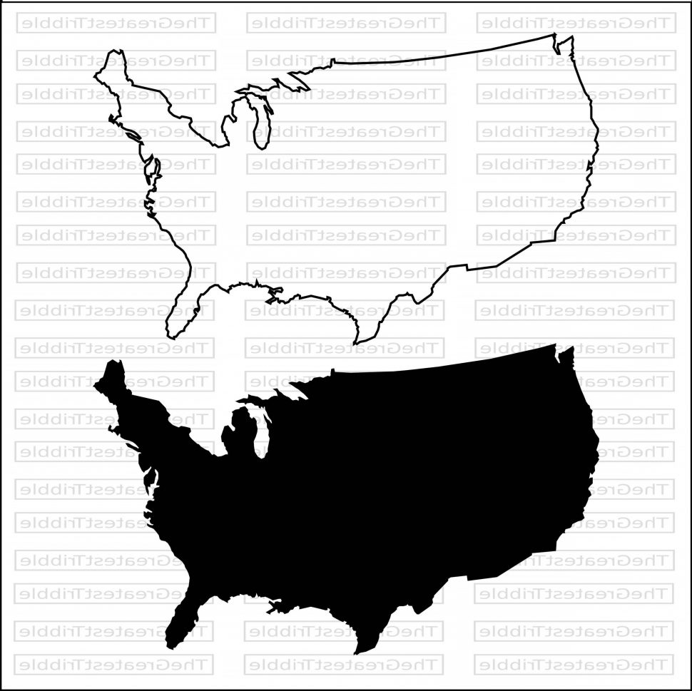 970x969 Printable Map Outline Transparent Gray Unique United States