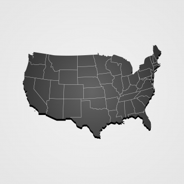 360x360 Map Of United States Png, Vector, And Clipart
