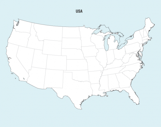 518x407 United States Map Vector